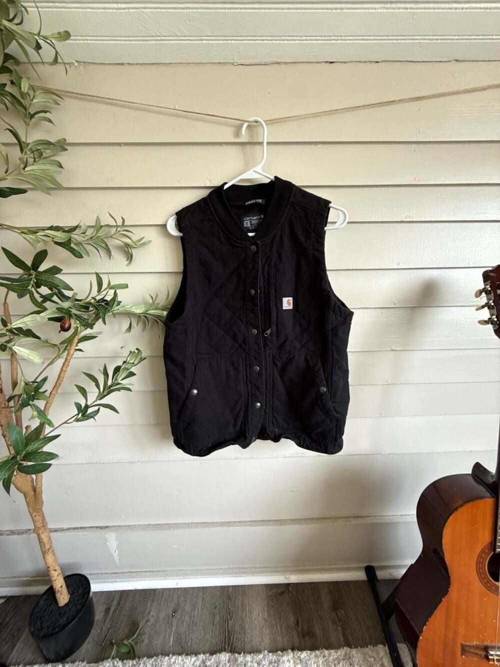 Carhartt Women's Rugged Flex Relaxed Fit Canvas Insulated Rib Collar Vest